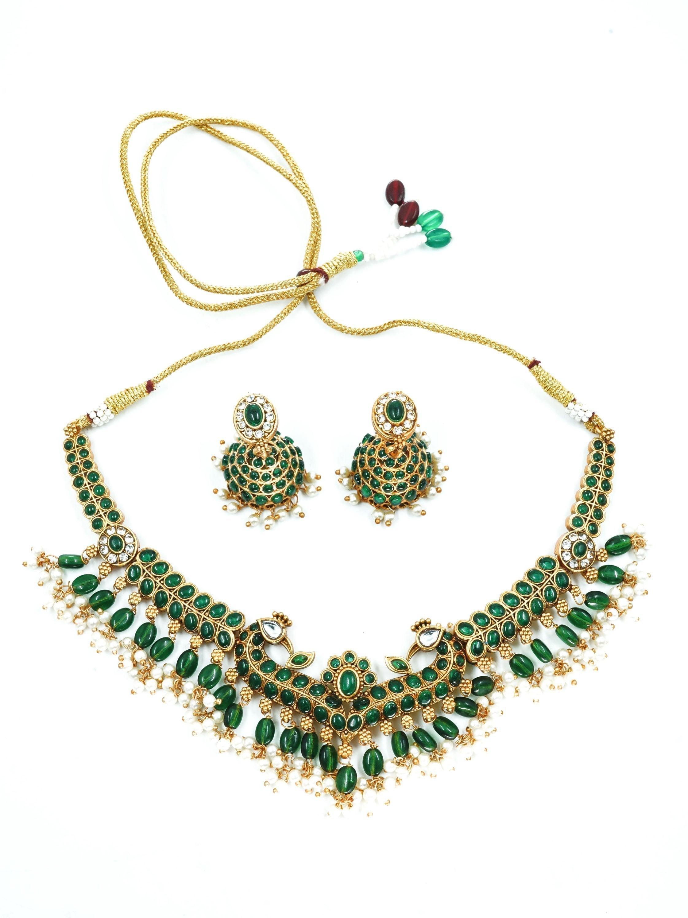 Gold Plated Designer Necklace set in different colours - Griiham