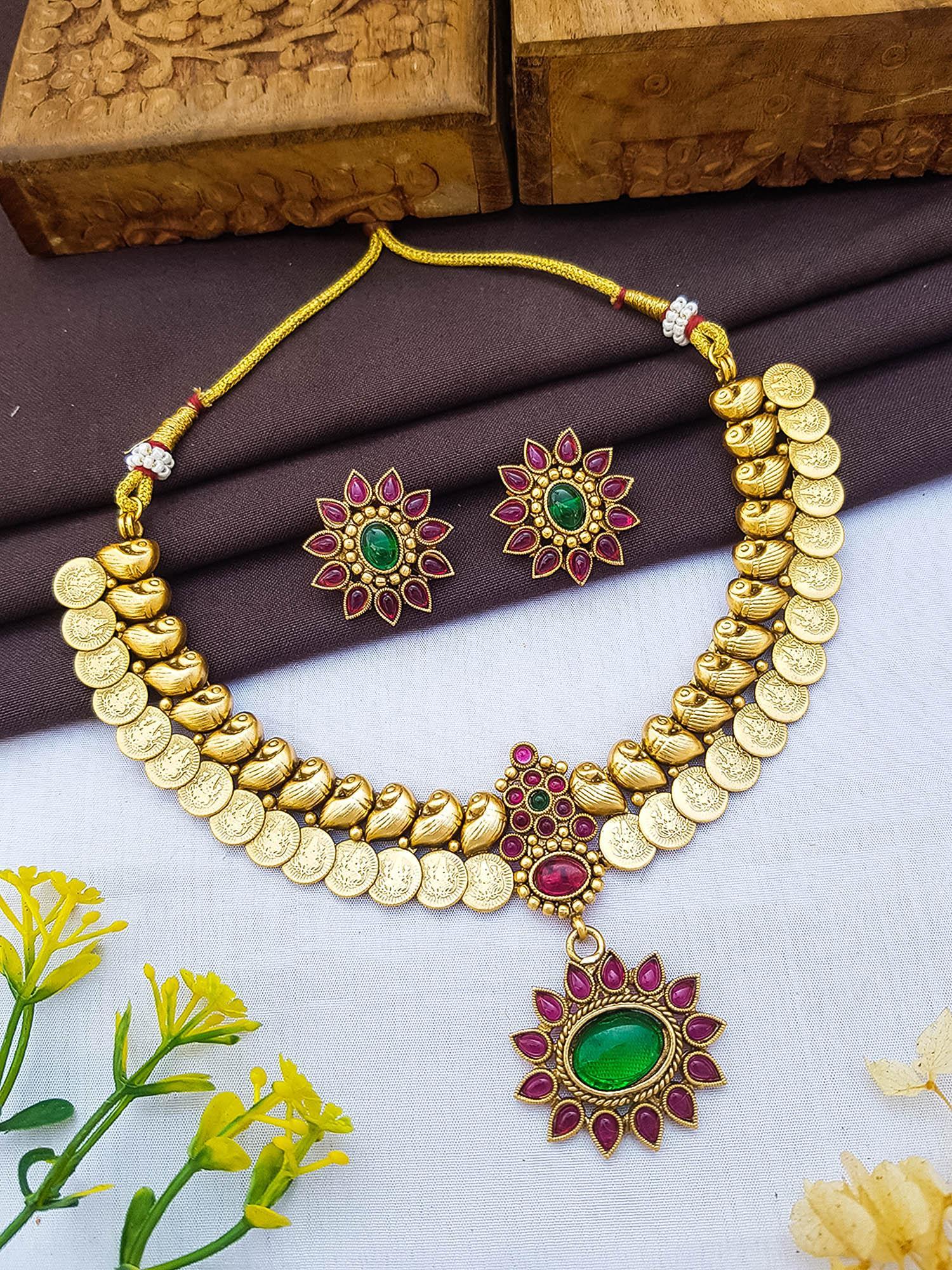 Gold Plated Elegant AD Necklace Set