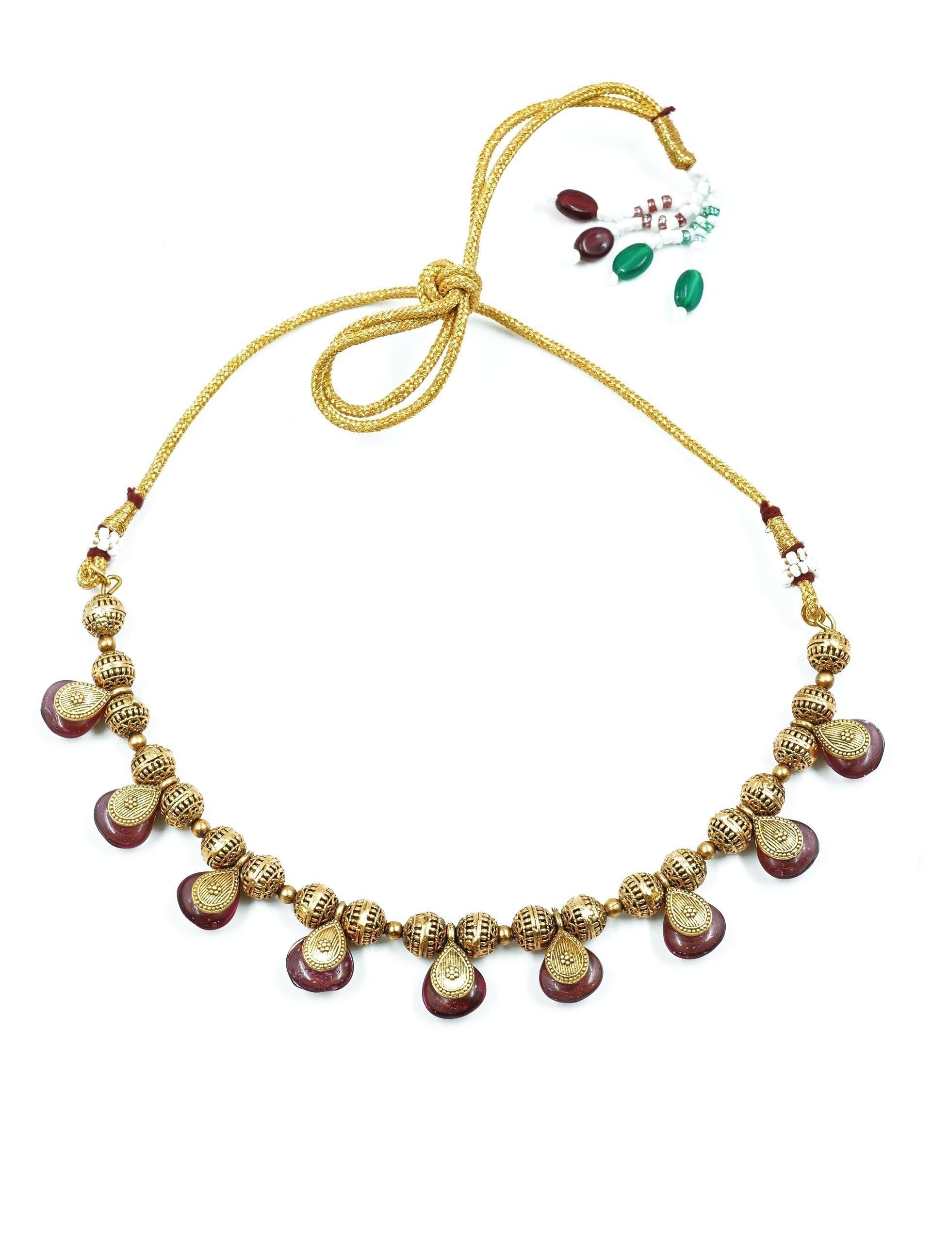 Gold Plated Elegant AD Necklace Set - Griiham