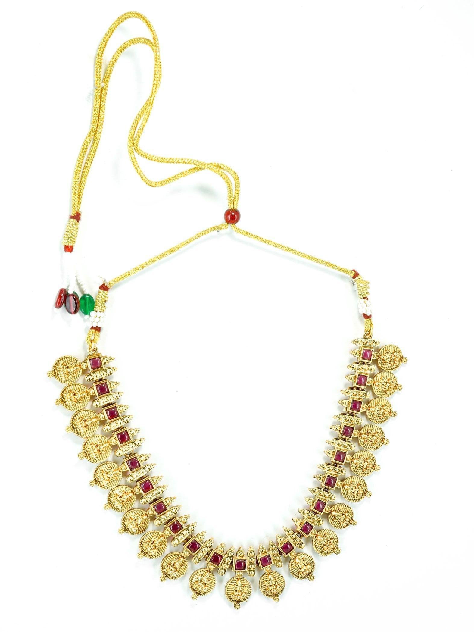 Gold Plated Elegant Necklace Set with diff Colours 8901N - Griiham