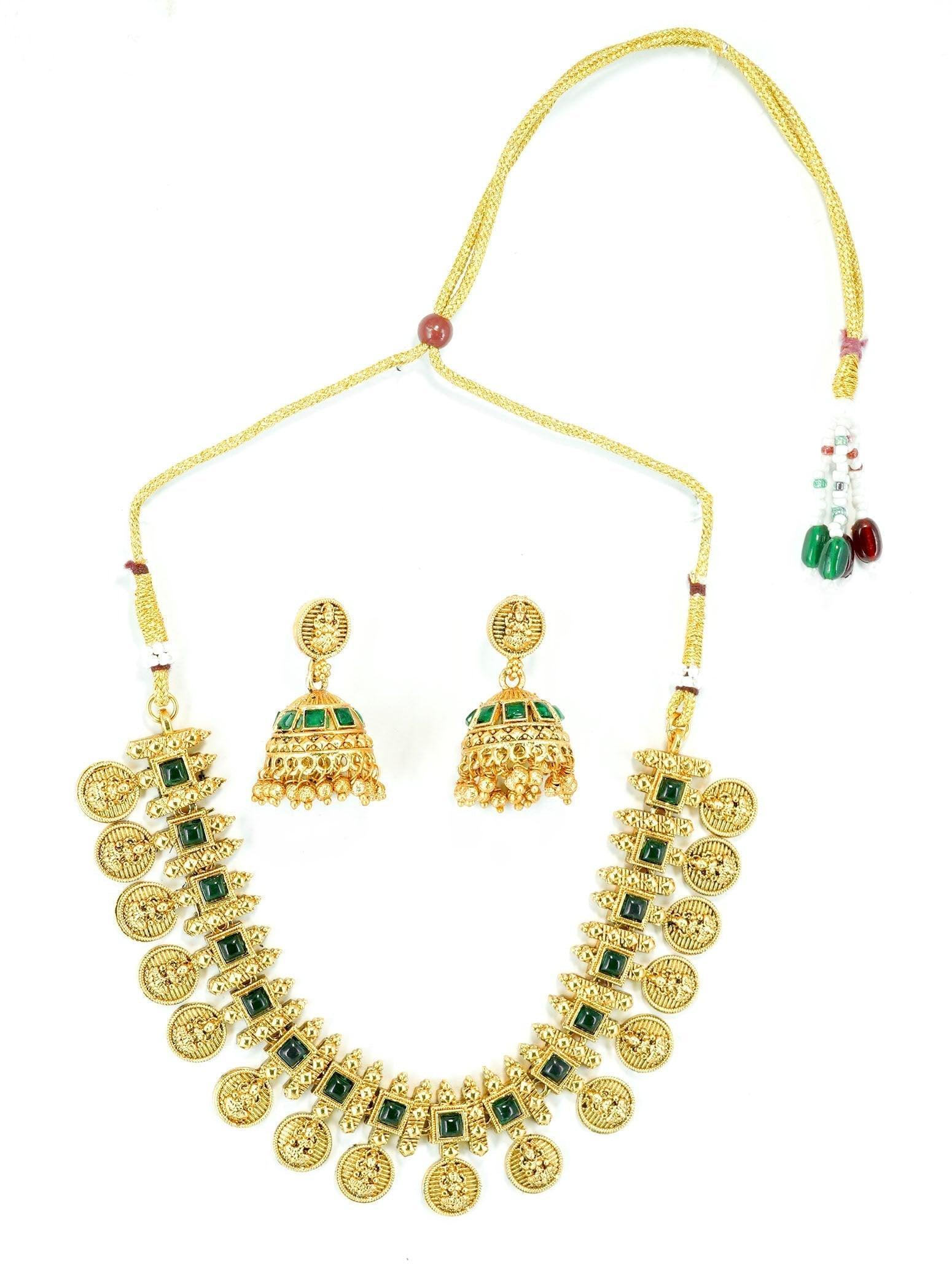 Gold Plated Elegant Necklace Set with diff Colours 8901N - Griiham