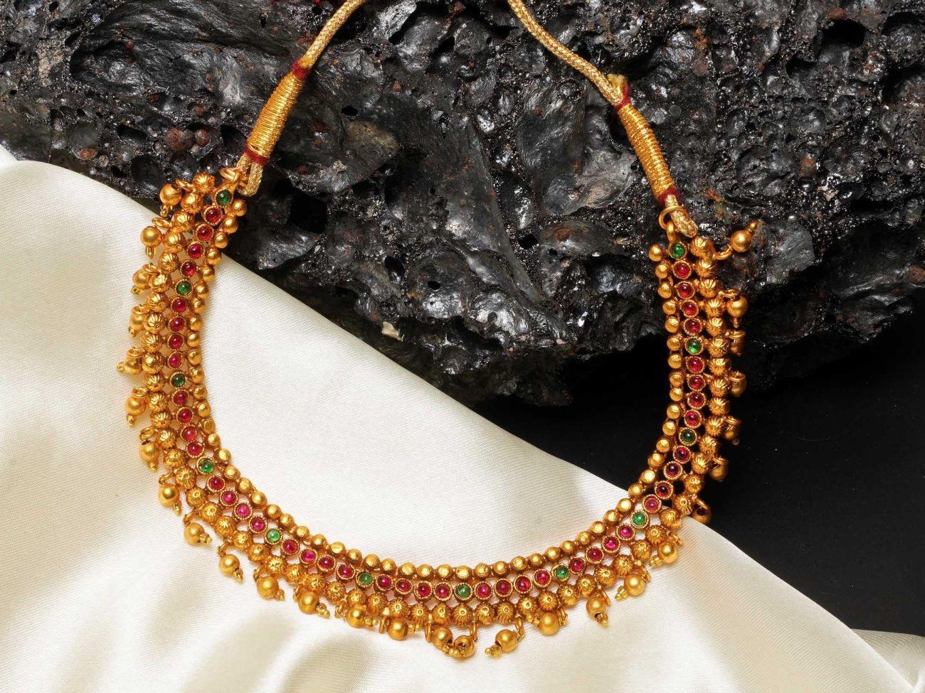 Gold Plated Elegant stone studded Necklace set