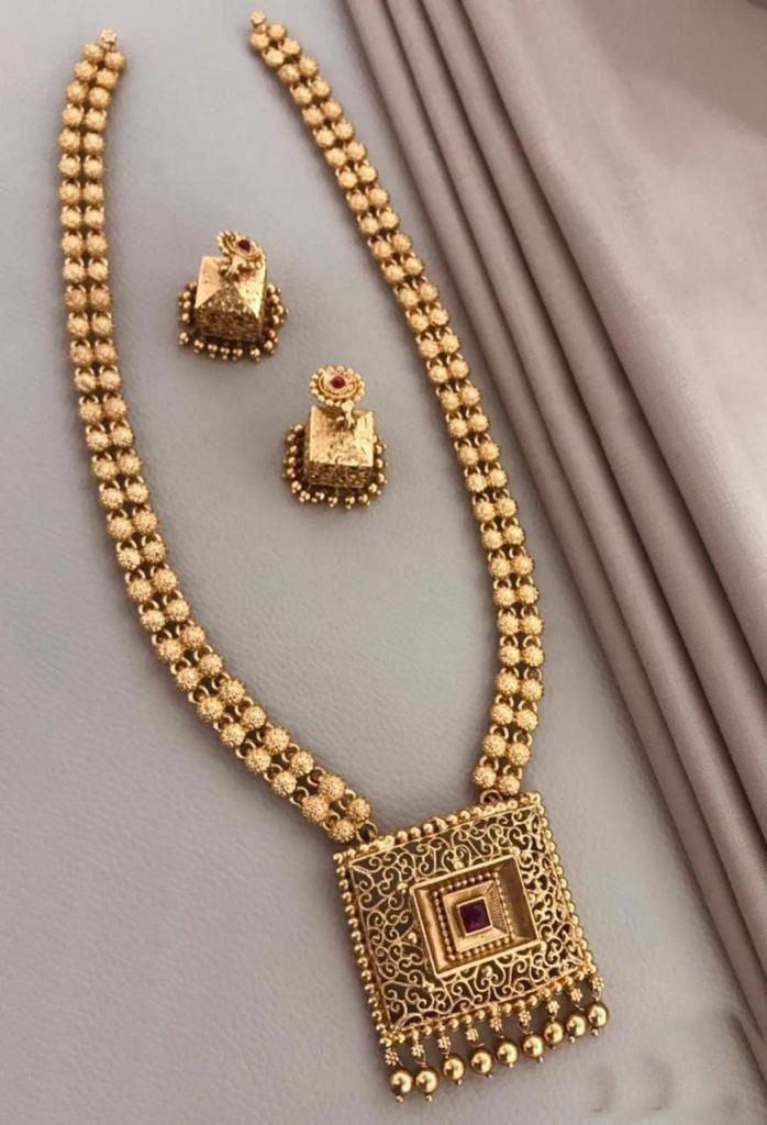 Gold Plated Exclusive Laxmi Long Necklace Set