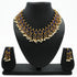 Gold Plated Exclusive bestseller Blue Stone Studded Necklace Set with pearl drop - Griiham