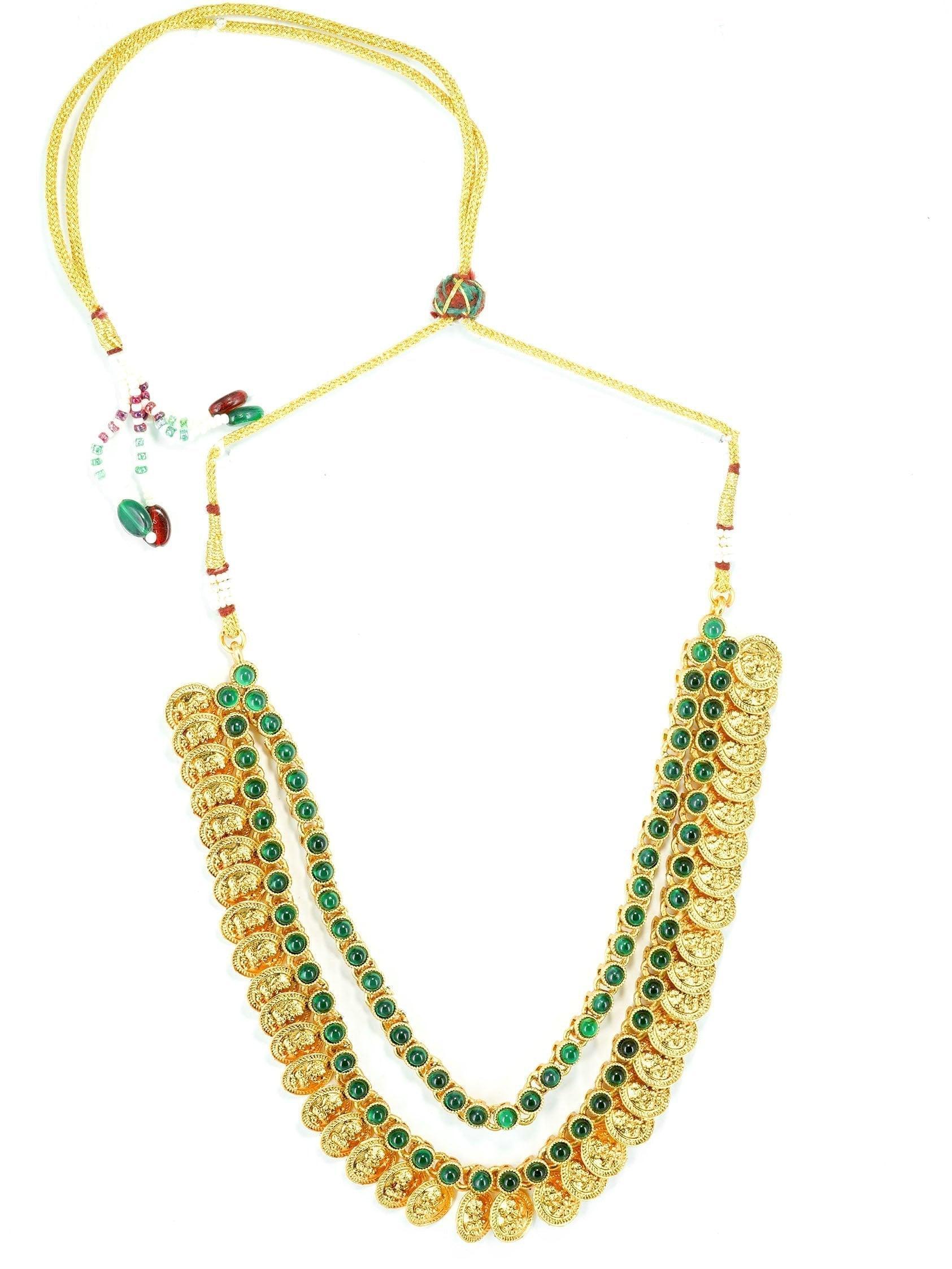 Gold Plated Exclusive bestseller Layered Grand Laxmi Necklace Set with colour options 9847N - Griiham