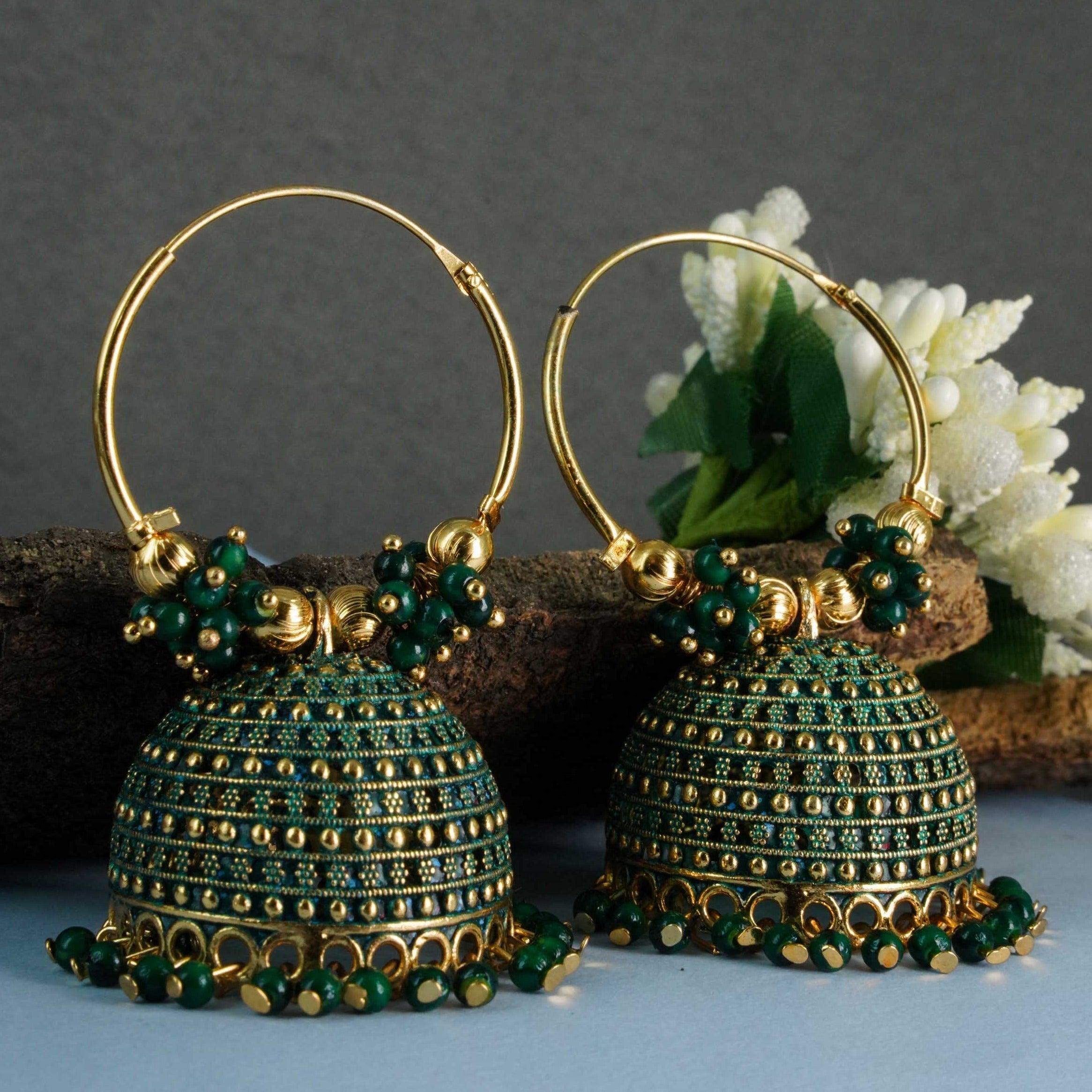 Gold Plated Exclusive designs Jhumkis / Earrings 9756N - Griiham