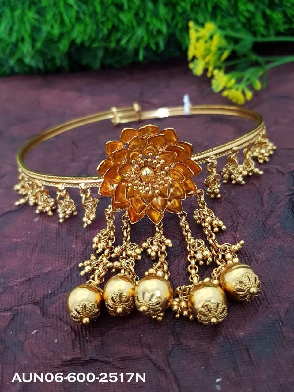 Gold Plated Floral Vanki Arm Band