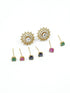 Gold Plated Interchangeable Stone Earrings Studs 7134N - Griiham