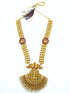 Gold Plated Long Laxmi Necklace Set with pearls and Multi colour stones 12080N - Griiham