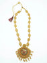 Gold Plated Long Peacock Necklace Set with Multi Color Stones 12002N - Griiham