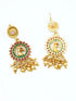 Gold Plated Long Peacock Necklace Set with Multi Color Stones 12002N - Griiham