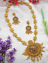 Gold Plated Long Peacock Necklace Set with Multi Color Stones 12002N - Griiham