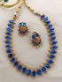 Gold Plated Mango Necklace Set with diff Colours big stones - Griiham