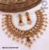 Gold Plated Multi Short necklace set with pearl drops - Colours Available 6913N