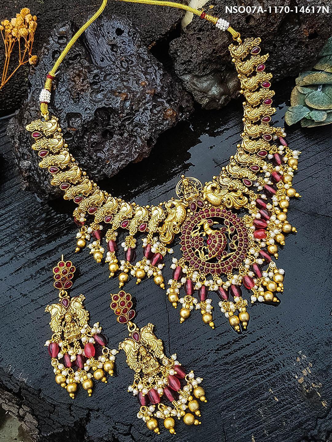 Gold Plated Multicolor Short Necklace Set