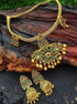 Gold Plated Necklace Set Ruby emerald stone - Griiham