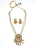 Gold Plated Pendant set with pearl mala - Griiham