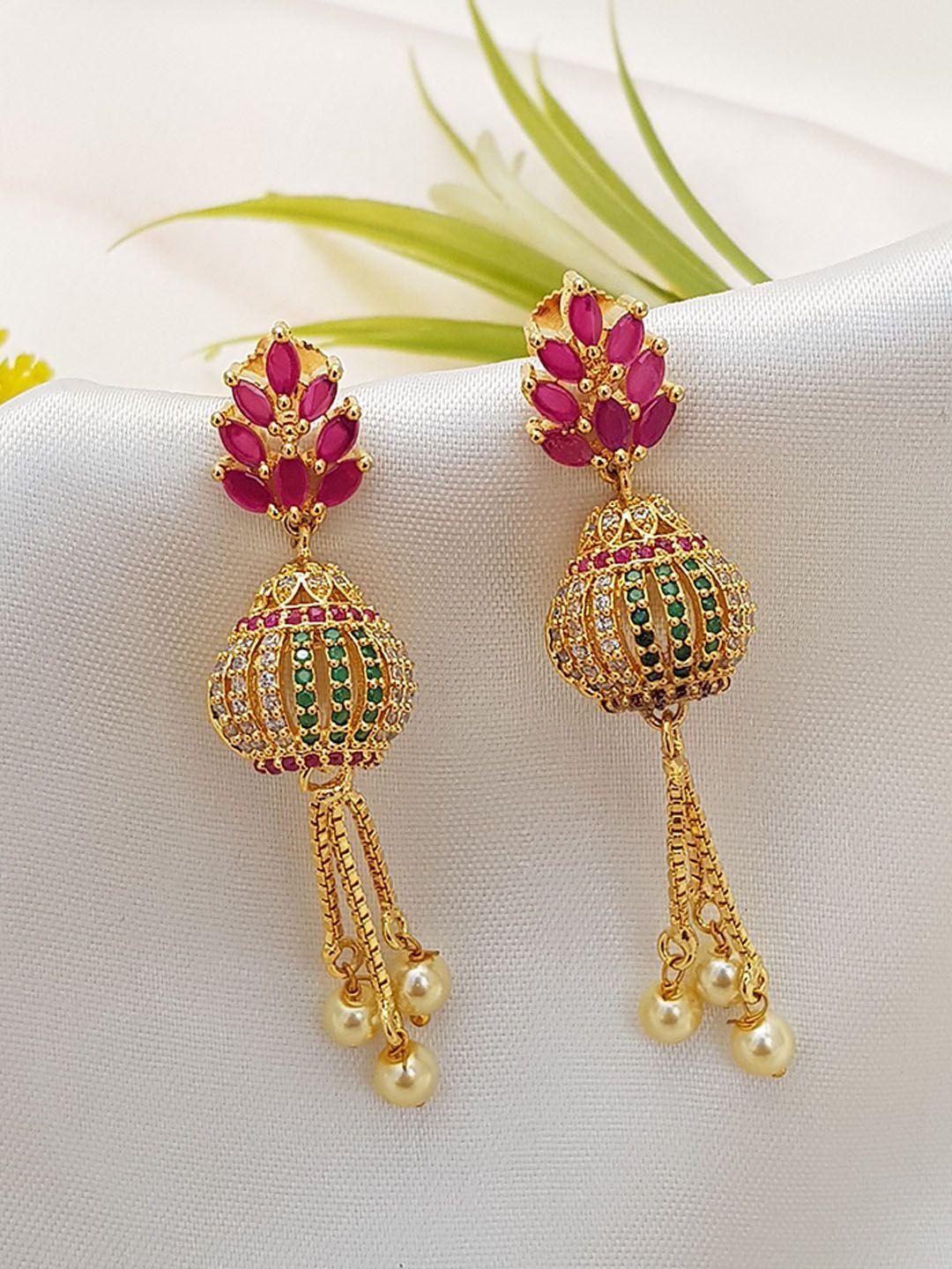 Gold Plated Premium quality AD Jhumki/Earrings 6541N