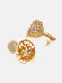 Gold Plated Real Kemp Stone Earrings Jhumka - Griiham