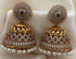 Gold Plated Real Kemp Stone Earrings Jhumka