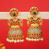 Gold Plated Real Kemp Stone Earrings Jhumka - Griiham