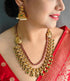 Gold Plated Royal Laxmi Hara Necklace Set - Griiham