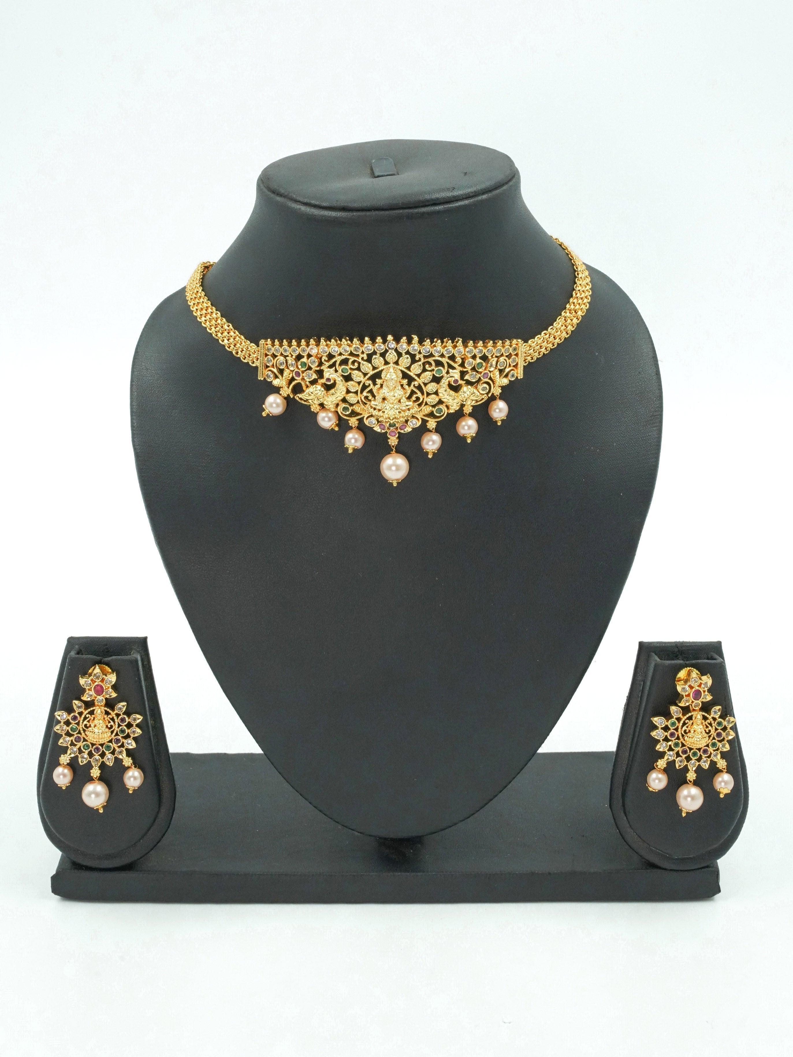 Gold Plated Sayara Collection Choker Set with best quality CZ stone - Griiham