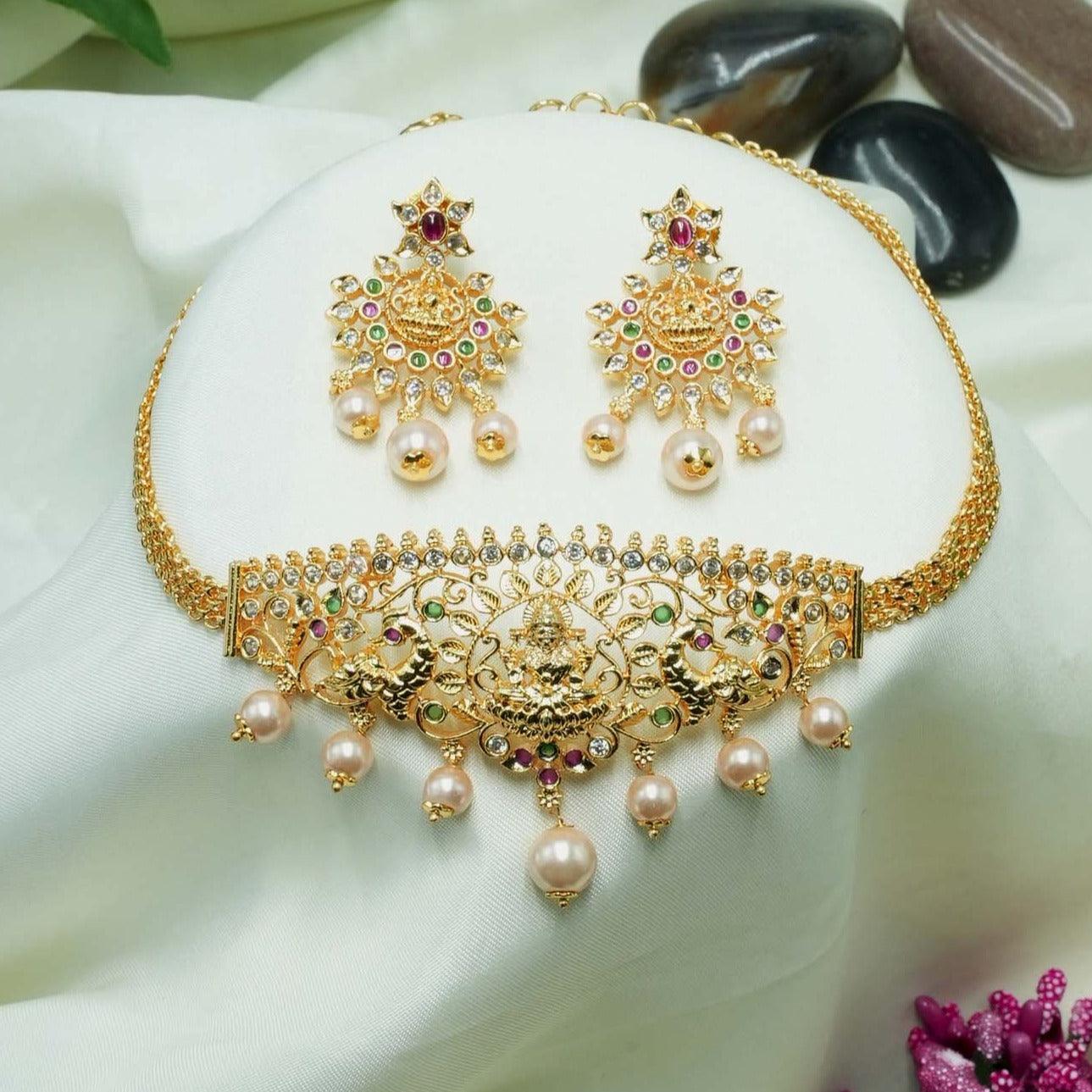 Gold Plated Sayara Collection Choker Set with best quality CZ stone