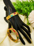 Gold Plated Set of 2 designer Bangles with colored stones 10266A - Griiham