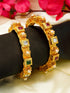 Gold Plated Set of 2 designer Bangles with colored stones 10275A - Griiham