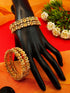 Gold Plated Set of 4 designer Bangles with Kundan/colored stones 10299A - Griiham