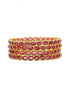 Gold Plated Set of 4 designer Red Stone Bangles 10833A - Griiham