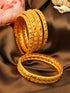 Gold Plated Set of 6 designer Bangles with colored stones 10207A - Griiham