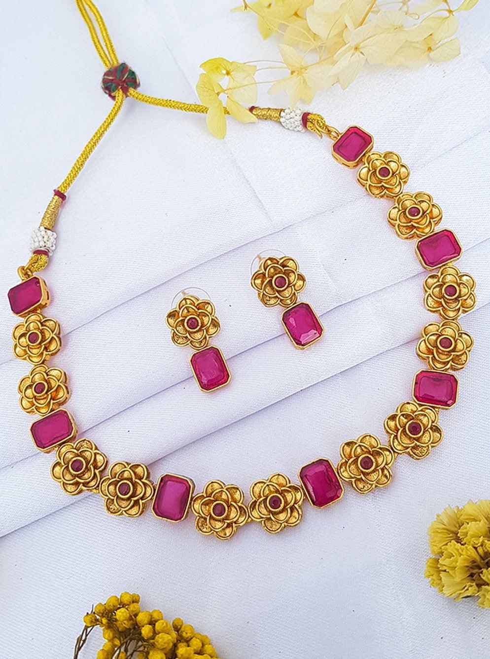 Gold Plated Short Necklace Set