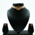 Gold Plated Stone Studded Short Chic Necklace set 10406N - Griiham