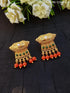 Gold Plated Stones Studded Half Jhumki / Earrings 11244N - Griiham