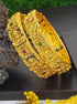 Gold Plated Studded Set of 2 AD bangles