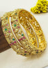 Gold Plated Studded Set of 2 bangles