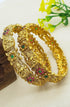 Gold Plated Studded Set of 2 bangles