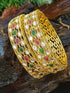 Gold Plated Studded Set of 2 bangles