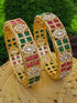 Gold Plated Studded Set of 2 bangles