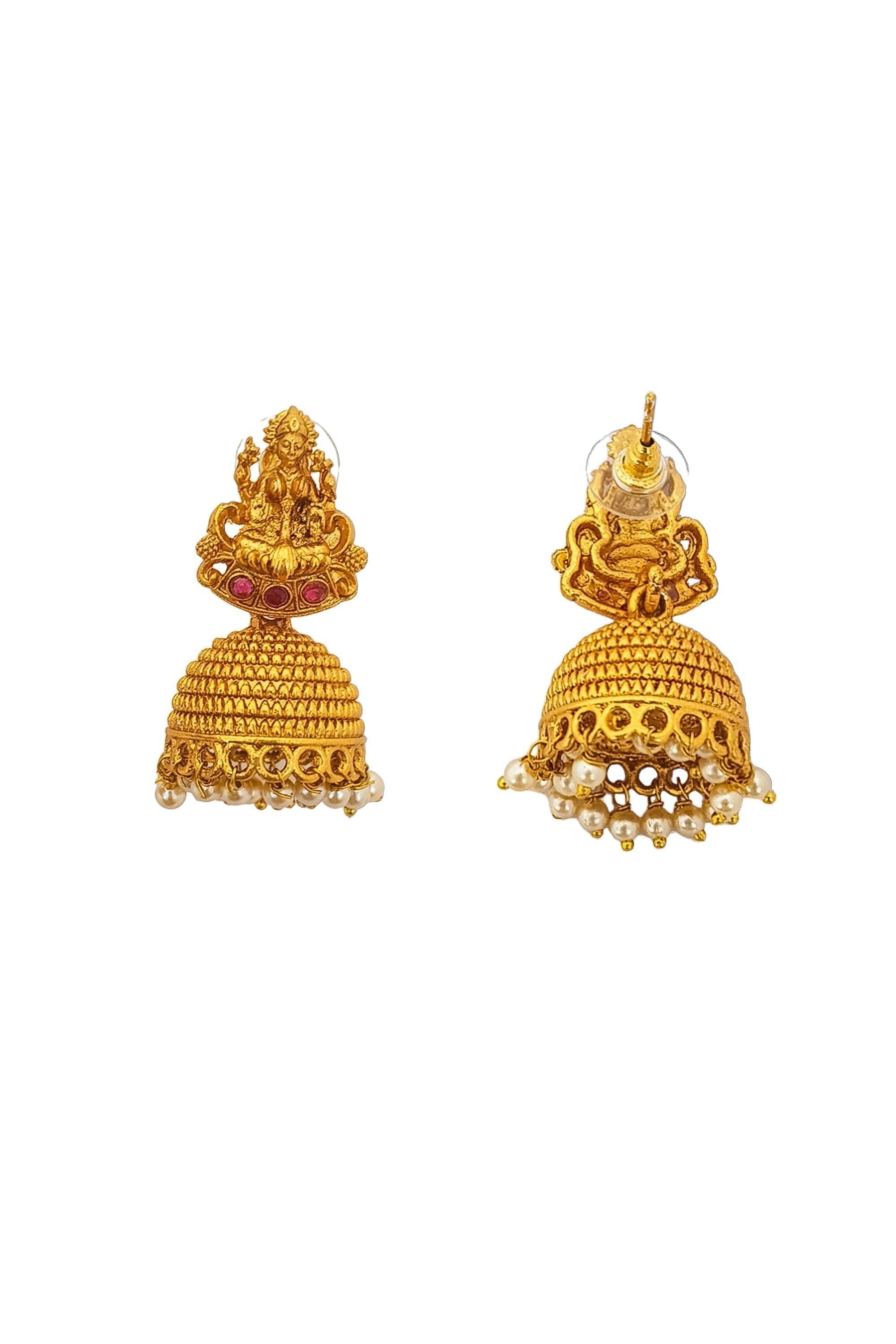 Gold Plated Stylish Pendant Set with pearl mala - Griiham