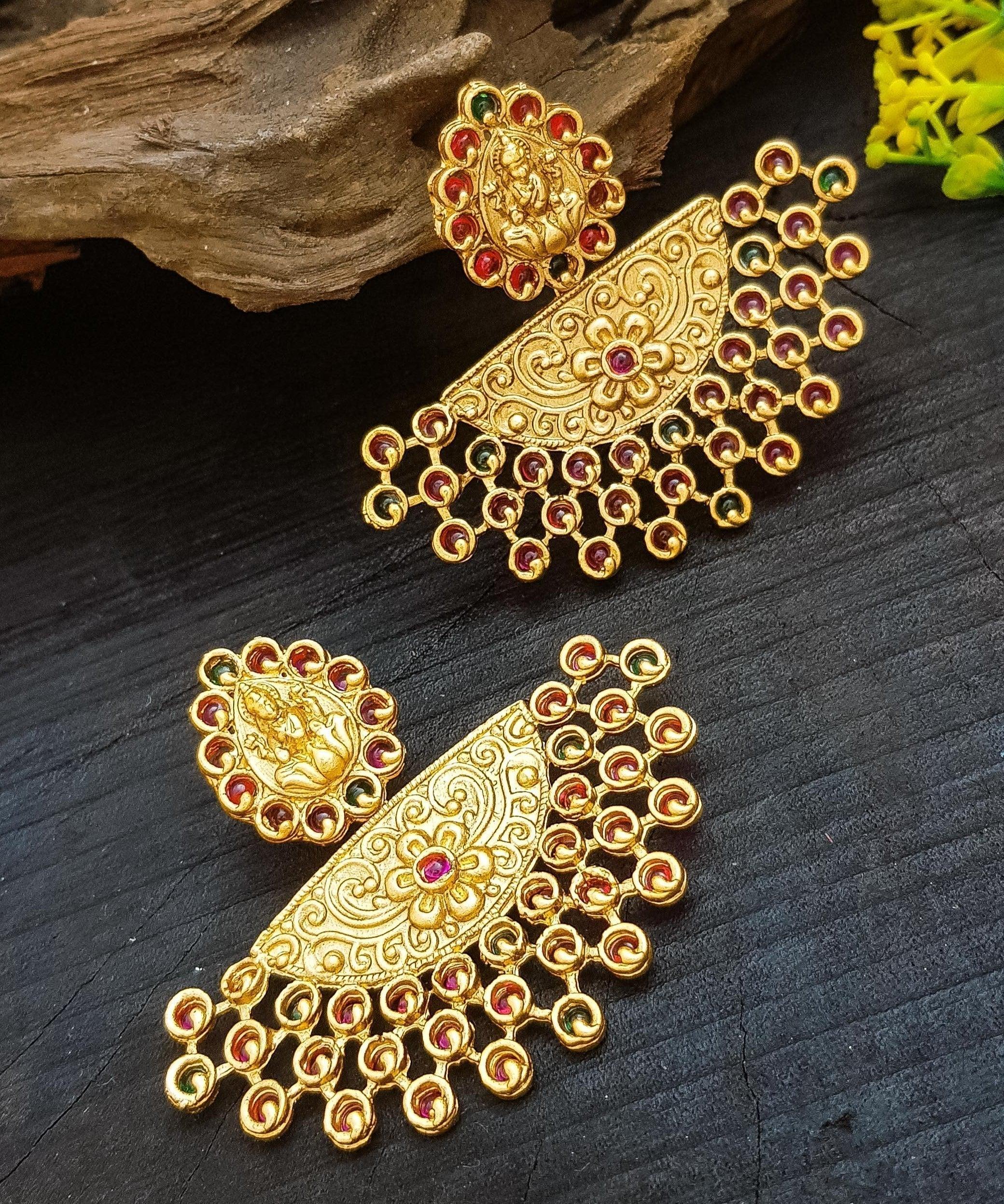 Gold Plated Temple Collection Earrings Jhumka