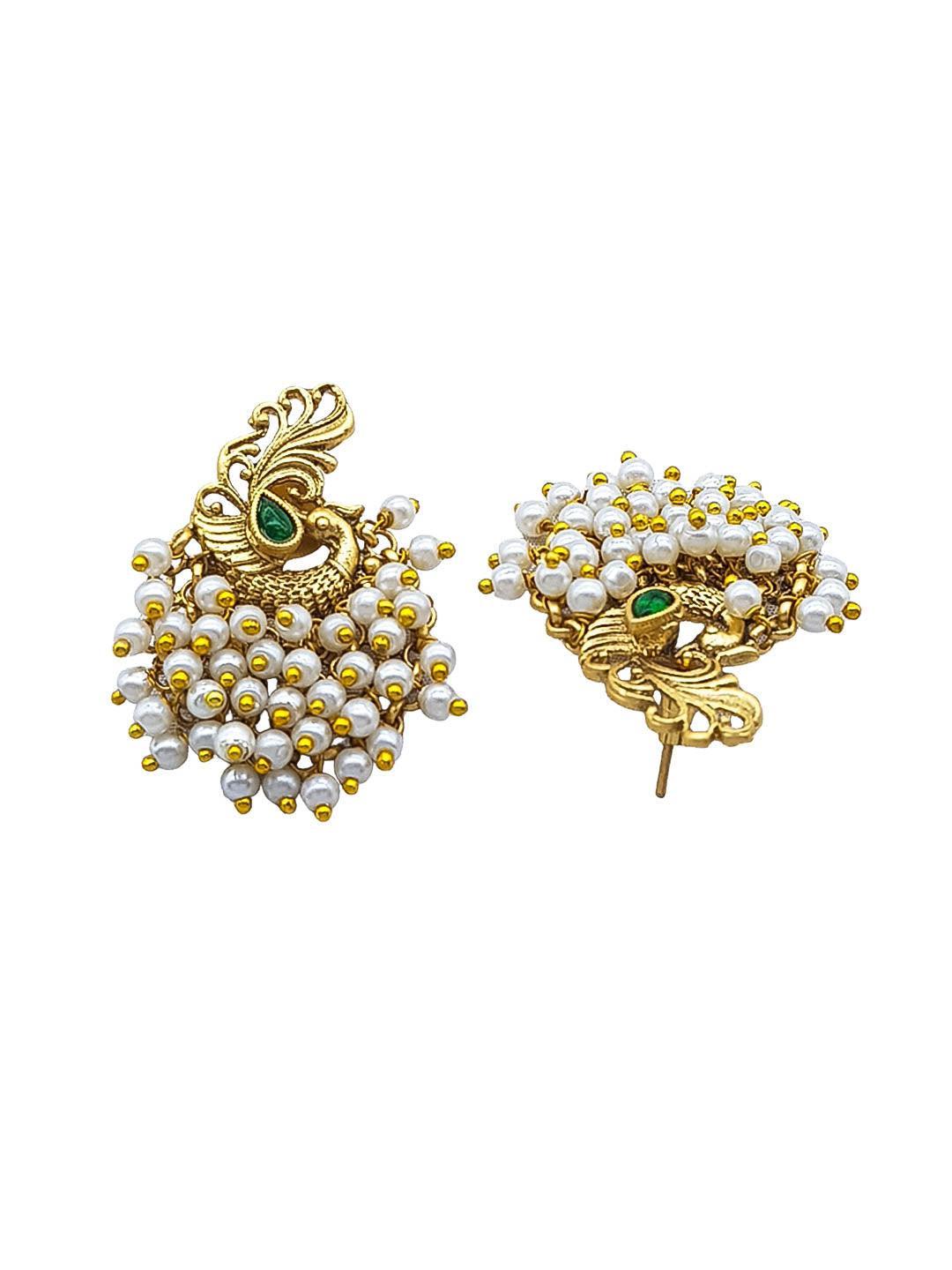 Gold Plated Temple Collection Earrings Jhumka - Griiham