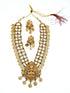 Gold Plated Temple Necklace Set with Multi Color Stones 13056N - Griiham