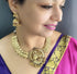 Gold Plated Temple Necklace Set with Multi Color Stones - Griiham