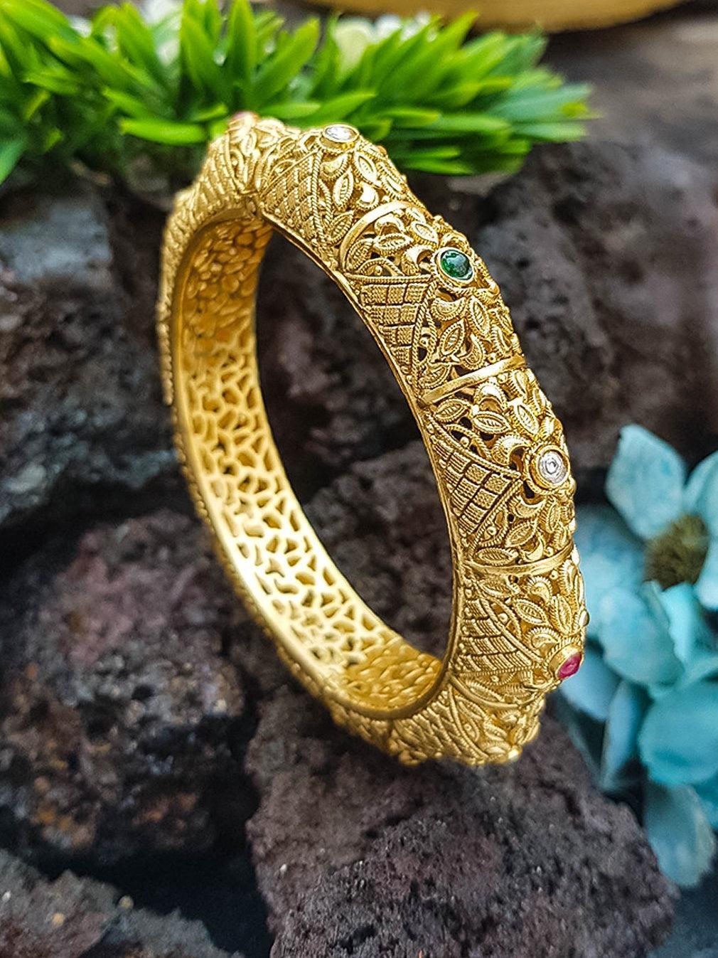 Gold Plated adjustable Kada Bangle