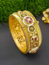 Gold Plated adjustable Kada Bangle with Enamel work