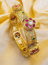 Gold Plated adjustable Kada Bangle with Jali work