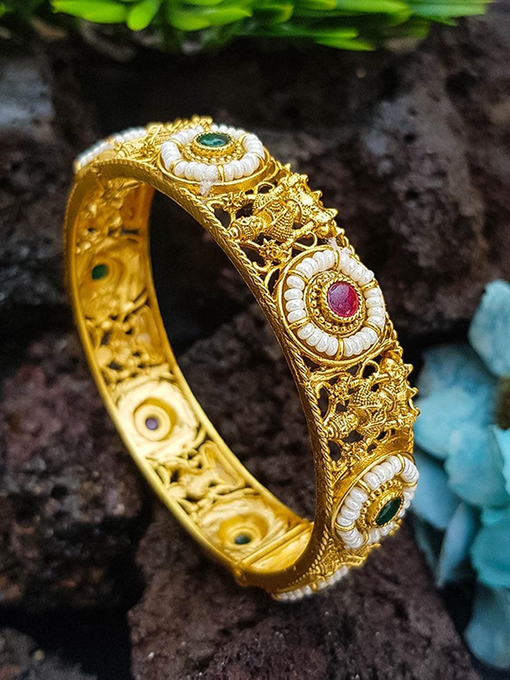 Gold Plated adjustable Kada Bangle